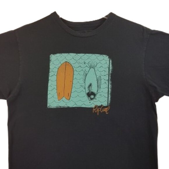 Vintage RIP CURL Tee Shirt Medium US M Sports Surfing Surfboard Fish Graphic Tee - Picture 3 of 13